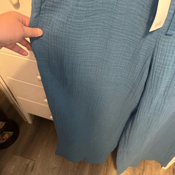 Eileen Fisher Blue Wide Leg Pants - Picture 2 of 8